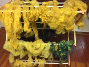 wool dyed with marigolds
