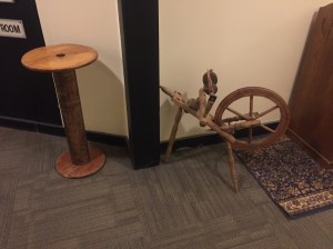 bobbin and spinning wheel at mill